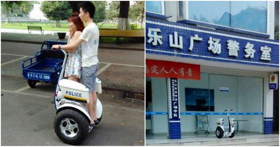 巡逻队员抱女友骑风火轮  是否违法还需一番定论(图)插图